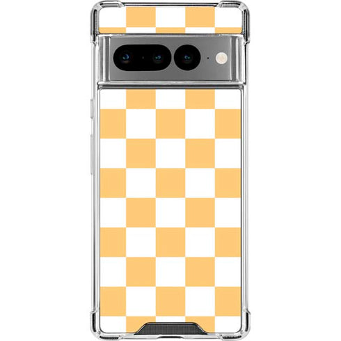 Yellow and White Checkerboard Google Pixel 7 Pro Clear Case